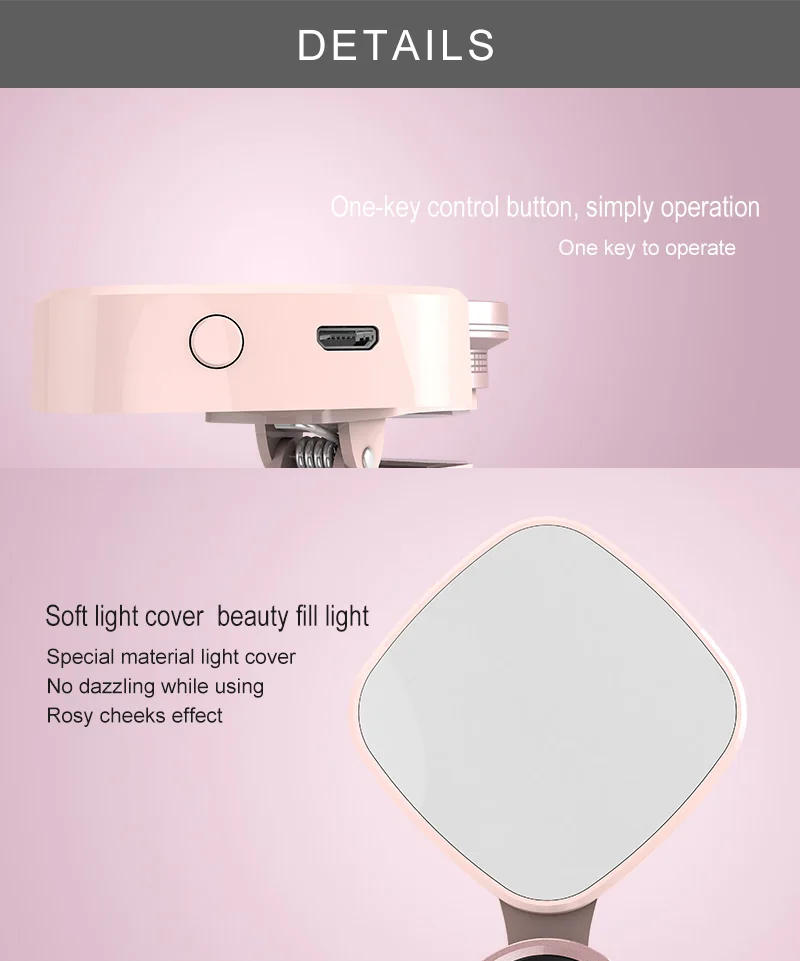 Universal Smartphone rk27 selfie flash led light with Camera Lens clip for mobile phone Mini LED Selfie Ring Light