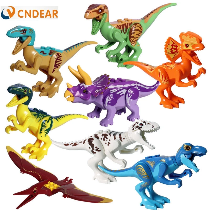 

Dinosaur World Jurassic Park Pterosaurs Tyrannosaurus Rex Kids Cartoon Assemble Toys Models Building Blocks Gift for Children