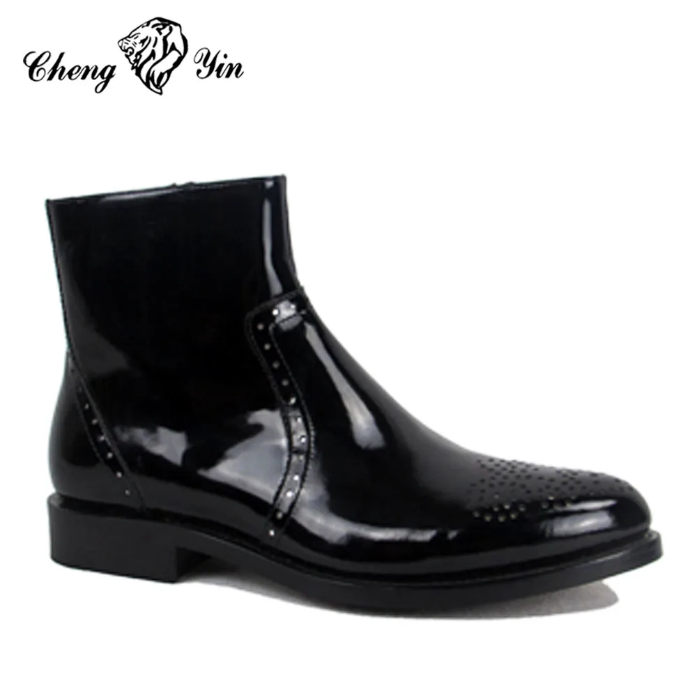 Classic Germany Design Dress Shoes Soft Black Mens Leather Boots - Buy ...