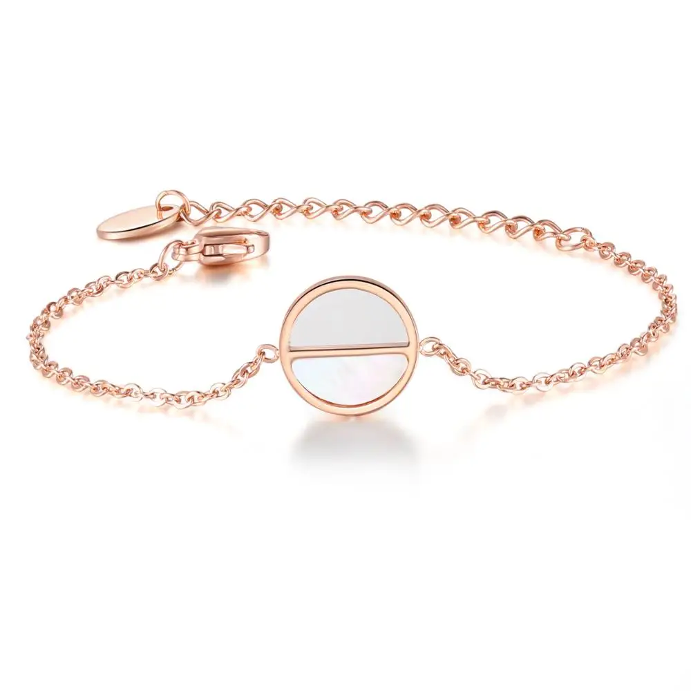 

Fashionable Simple Women Rose Gold Jewelry Sea Natural Shell Bracelet, Rose gold&custom