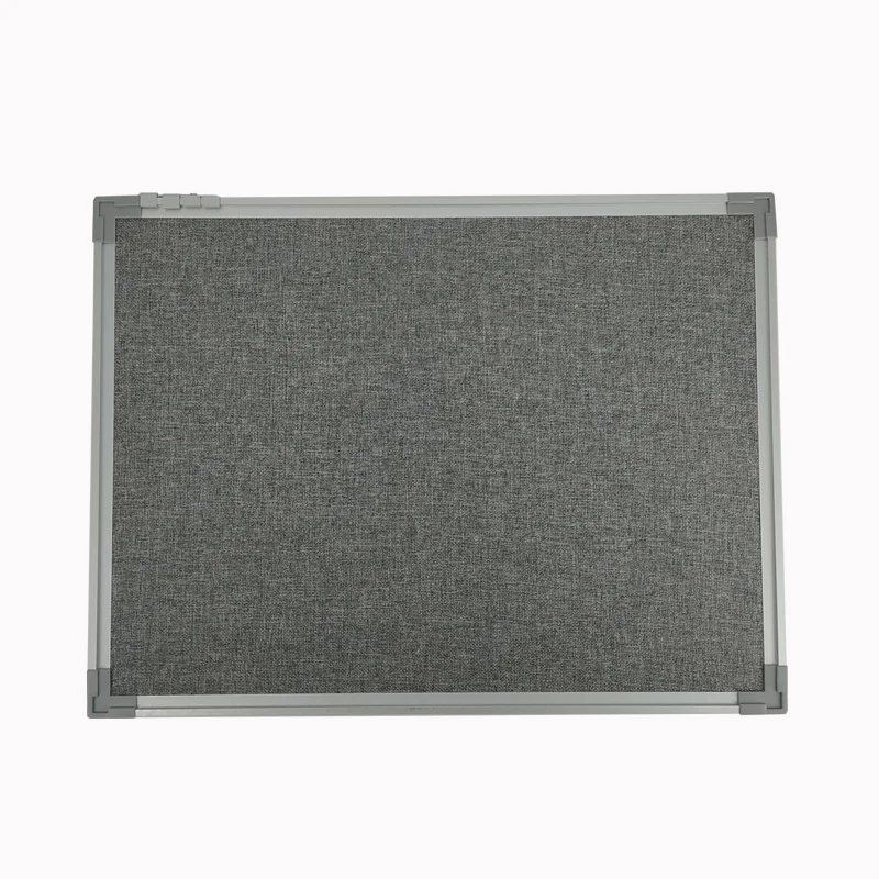 Grey Color Fabric Felt Bulletin Message Cork Board In Aluminum Frame