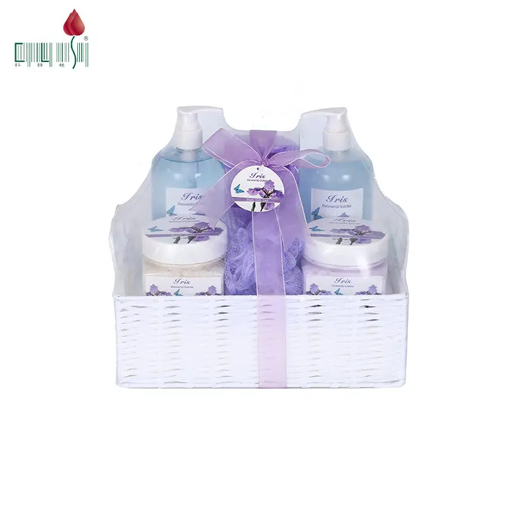 Personal care beauty basket gift lavender shampoo custom shower gel set