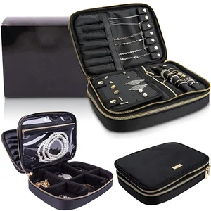Wholesale Custom Double Layer Nylon Jewelry Storage Bag Travel Jewelry Organizer Case