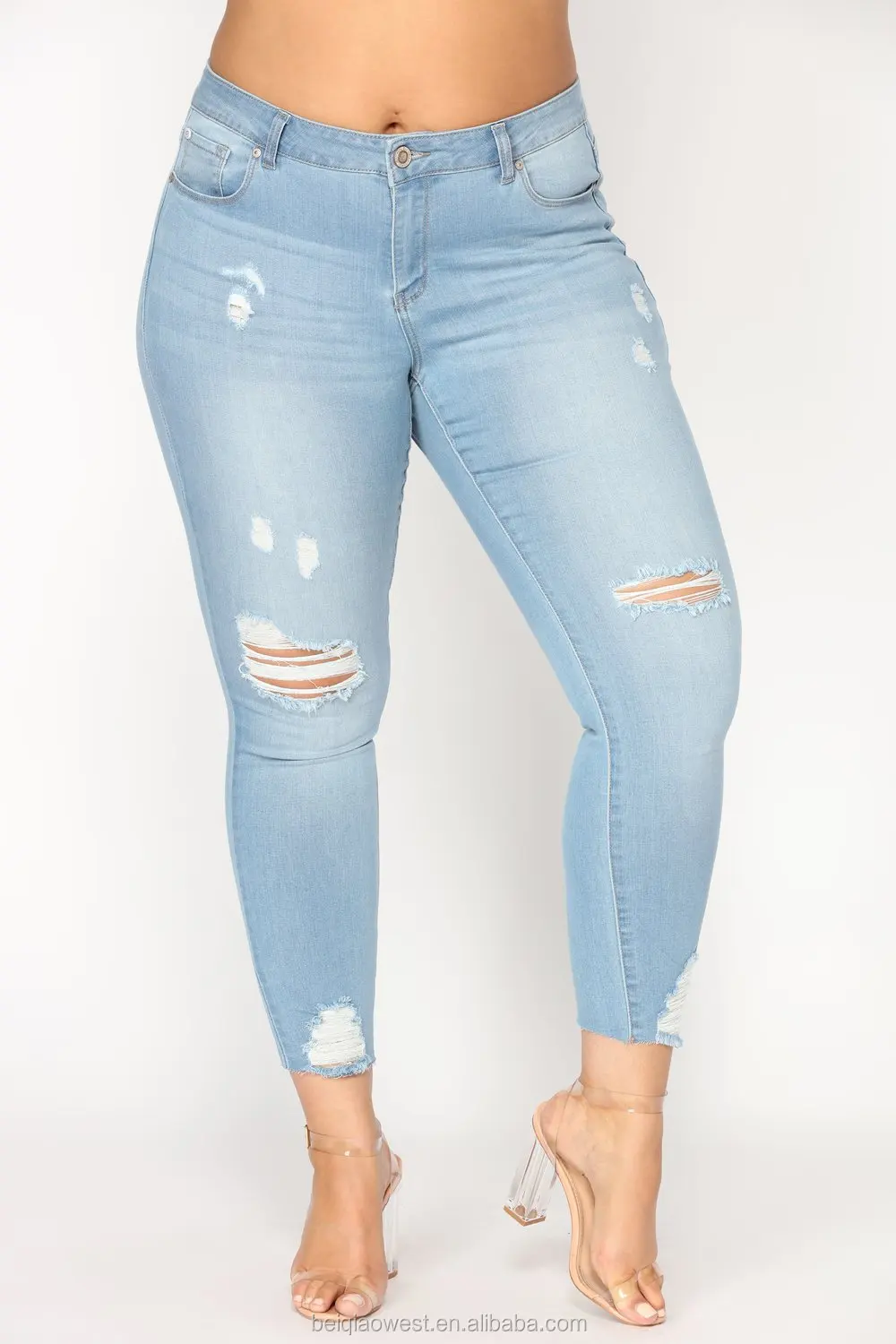 Wholesale Fashion Sexy Women Plus Size Colombian Butt Lift Jeans Hight