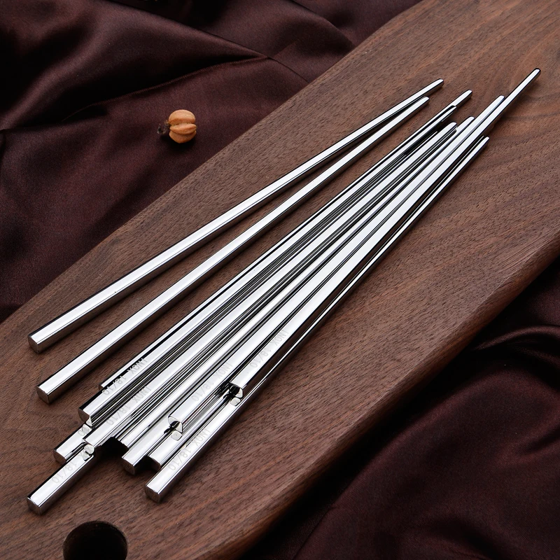 

Chopsticks Custom Logo Stainless Steel 304 Gift Pack/ Individual OPP Free 100 Pairs Mirror Polish Laser / Engrave