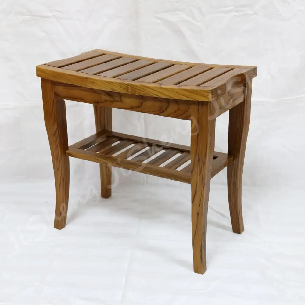 wooden shower chair