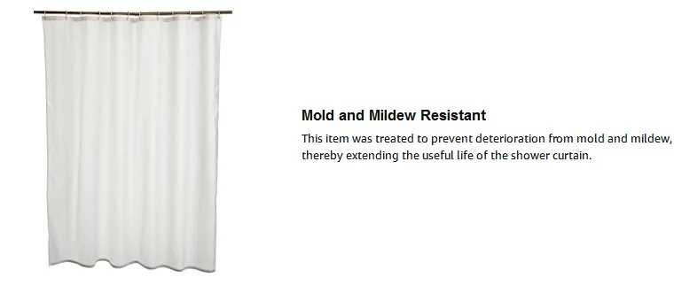 Treated to Resist Deterioration by Mildew Polyester Bathroom Accessories Shower Curtain Liner