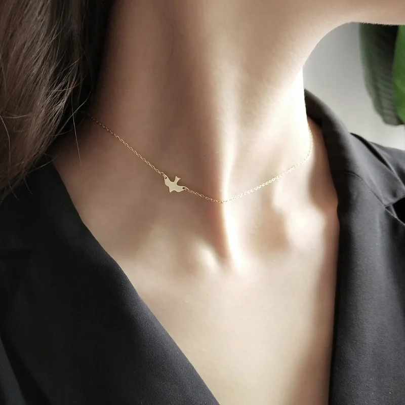 

Europe Hot Style Real 925 Sterling Silver Fashion Cute Fly Gold Bird Pendants Necklace Women Jewelry Accessories, N/a