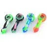Wholesale colorful Silicone Smoking spoon tobacco hand pipes glass smoking pipe for herb