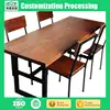 American Household Wrought Iron Leisure Solid Wood Dining Desk and Chair Set, Hotel Restaurant Cafe Tables and Chairs