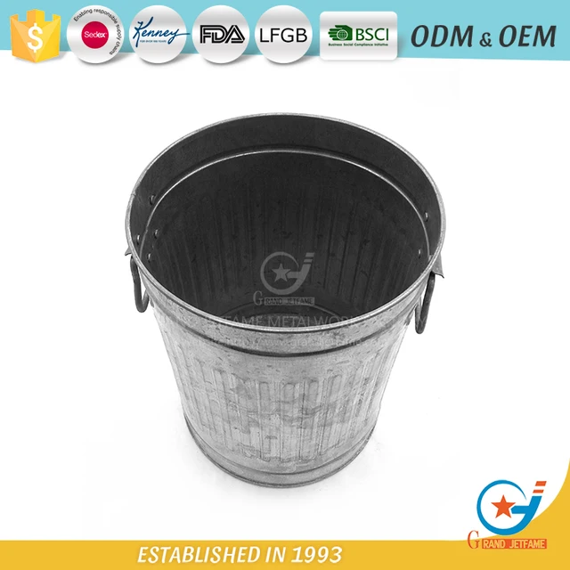 customized powder coating iron metal trash can dust bin