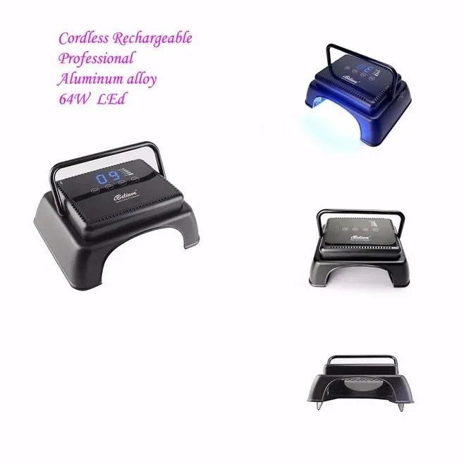 

New arrivals 2019 iBeleive supplies 64W nail art machine gel uv led cordless nail lamp, Black or customized color