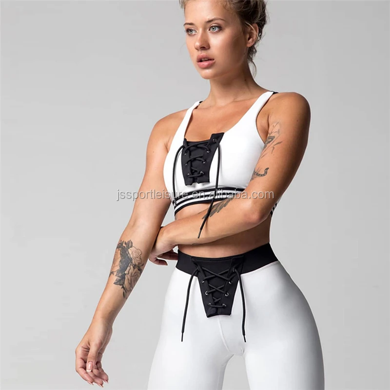 Wholesales Bandage Yoga Bra Pants Set Woman Spor