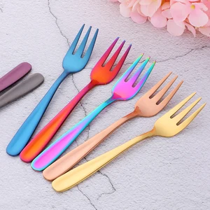 Image of Wholesale China supplier small stainless steel gold dessert fruit fork