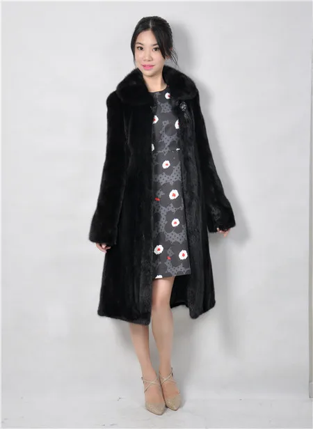 2015 font b winter b font woman fashion real mink fur X LONG real mink coat