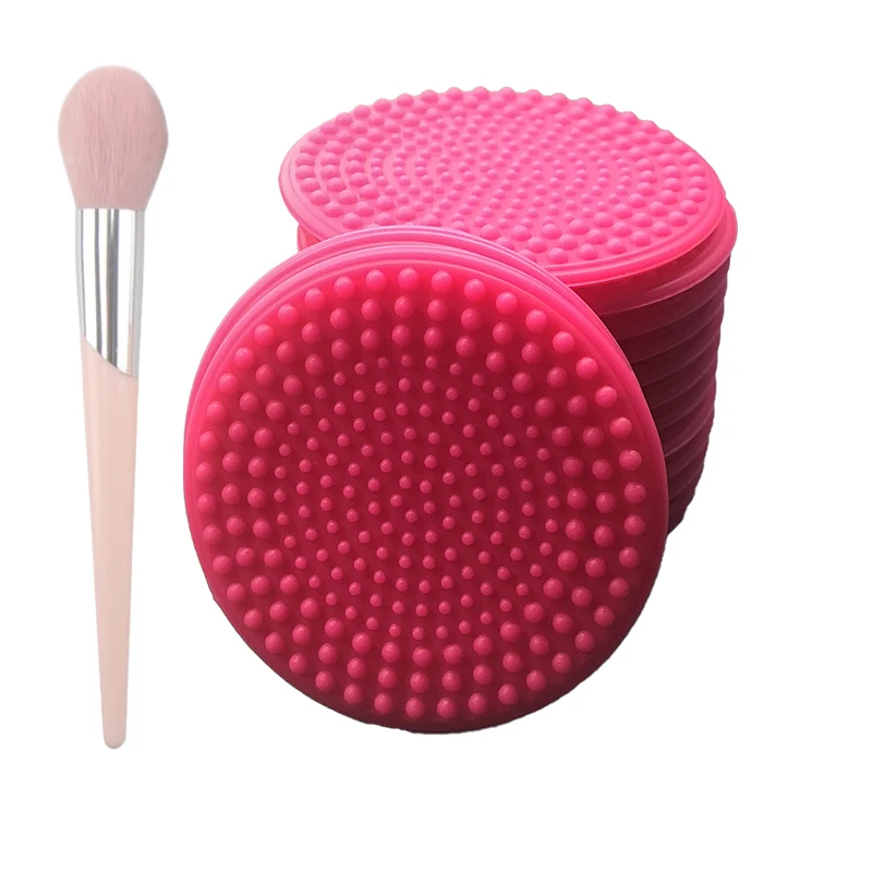 

Good quality food grade round mini silicone makeup brush cleaning mat