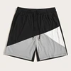 new design mens clothing patched detail color block shorts