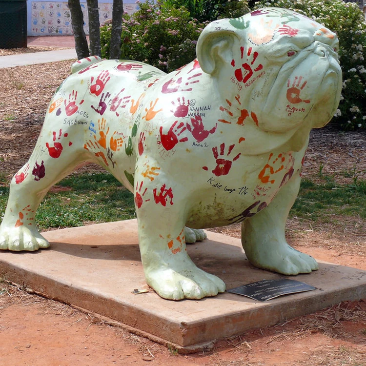 outdoor bulldog statue