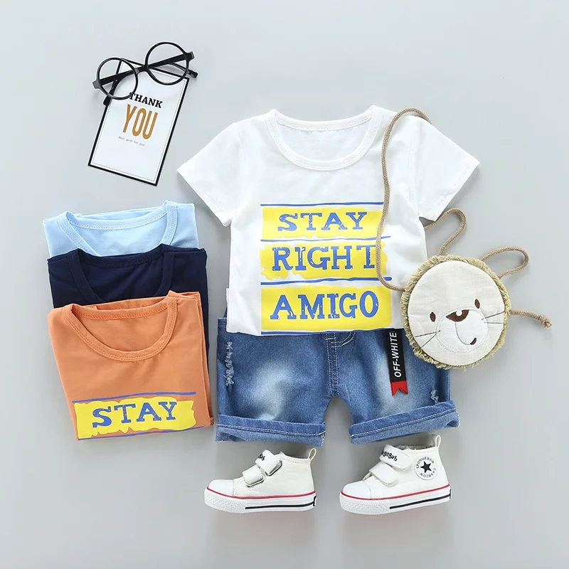 

Kids Boys Clothing Shorts Sets Short Sleeve Tees Jeans Pants 1-3Years, Color could be custom