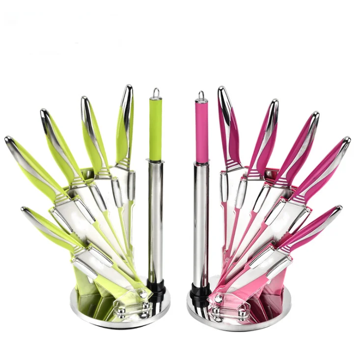 

High Quality Stainless Steel Knife Set Knives Set with Rotary Stand