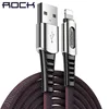 ROCK 10W Zinc Alloy Nylon Braided Data Sync Quick Charging Phone USB Charging Date Cable For iPhone XS Max XR X XS 8 7