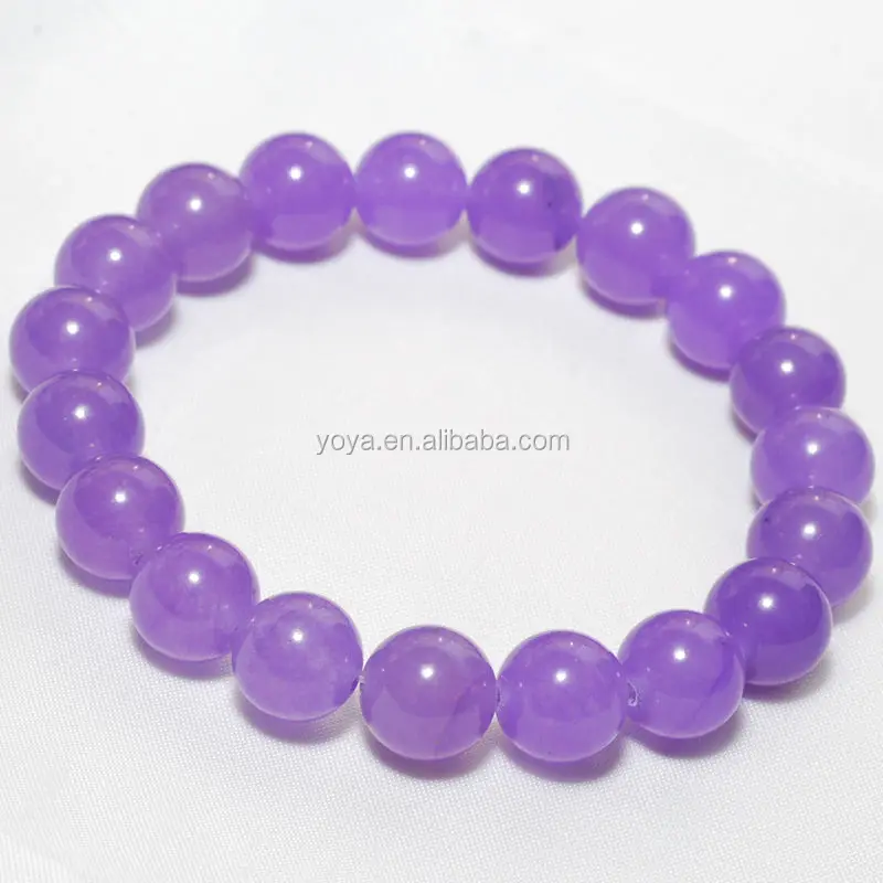 lavender jade bead bracelet