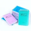 Color PP Material Cover Silver Double Coil Ring Spiral Paper Notepad