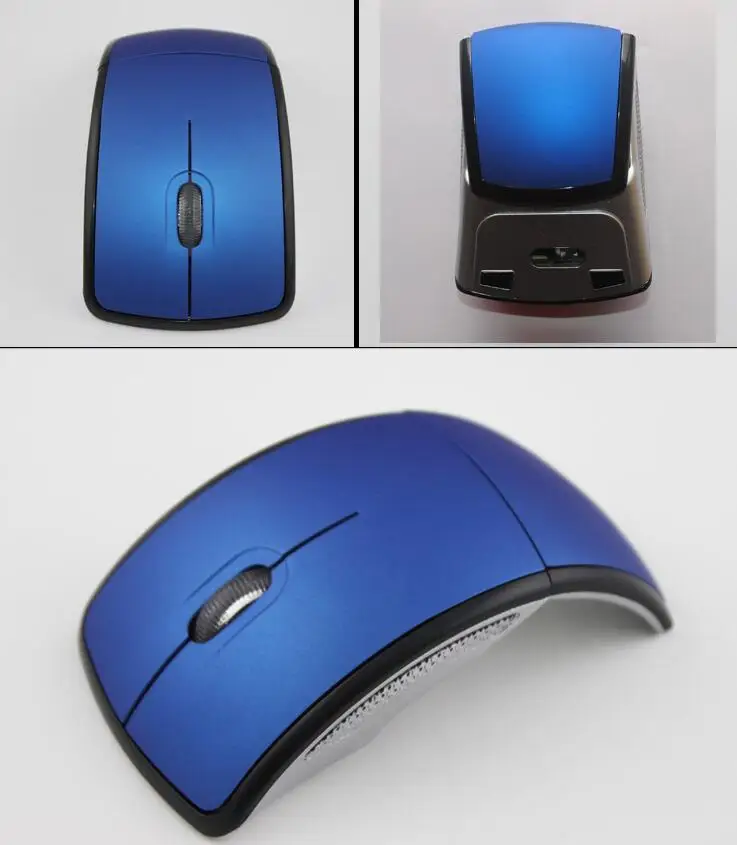 

Folding Wireless Mouse for PC USB 2.4Ghz Snap-in Transceiver Foldable Colorful mouse, Black;blue;orange;white