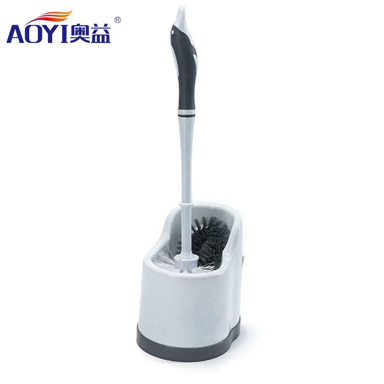 curved toilet brush and holder