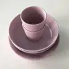 2019 new design Eco LFGB dishwasher safe purple color bamboo fiber dinner ware