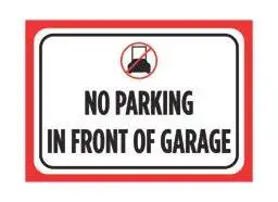 No Overnight Parking Black Red White Print Picture Symbol Car Lot Poster Business Office Road Street Sign Large 12x18 
