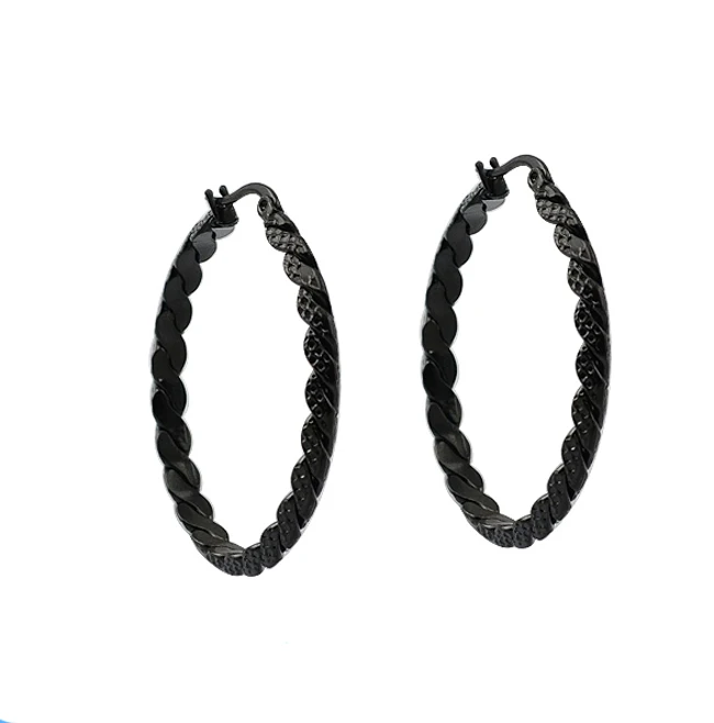 

ZS17093 black metal huggie earrings china manufacturer cristiano ronaldo black earrings, Color as the pictures or up to you