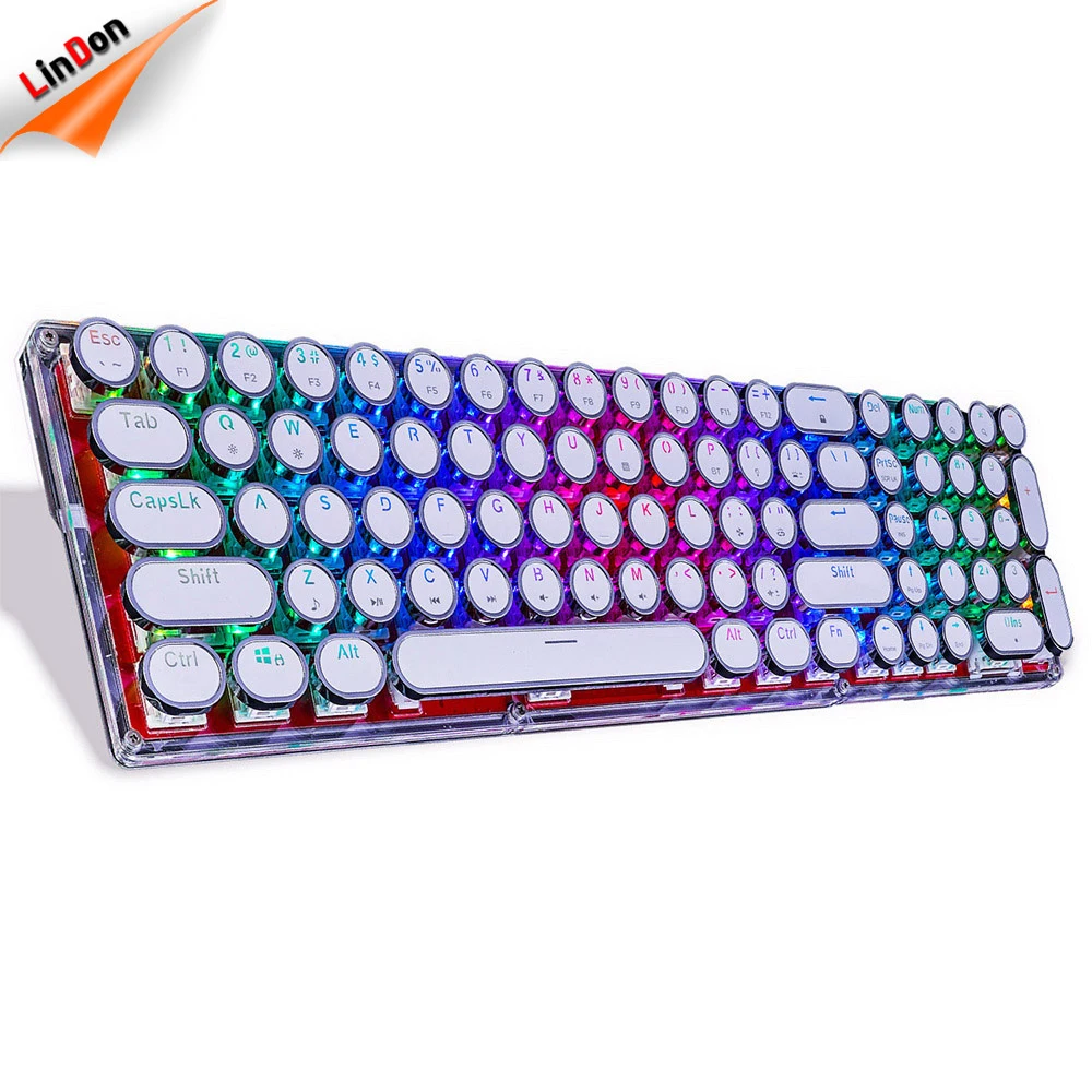 Vintage keycaps Bluetooth mechanical keyboard ultra bright Keyboard backlight gaming keyboard