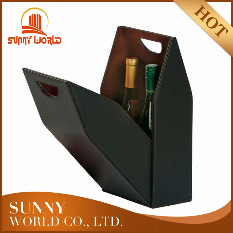 Single bottle PU leather Party Wine tote Travel Wine Case