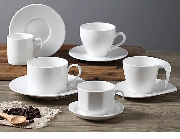 80ml 200ml White Porcelain Coffee Cup With Saucer Plates China 80ml 200ml White Porcelain Coffee Cup With Saucer Plates China Ceramic Tea And Soup Plate Small Mug