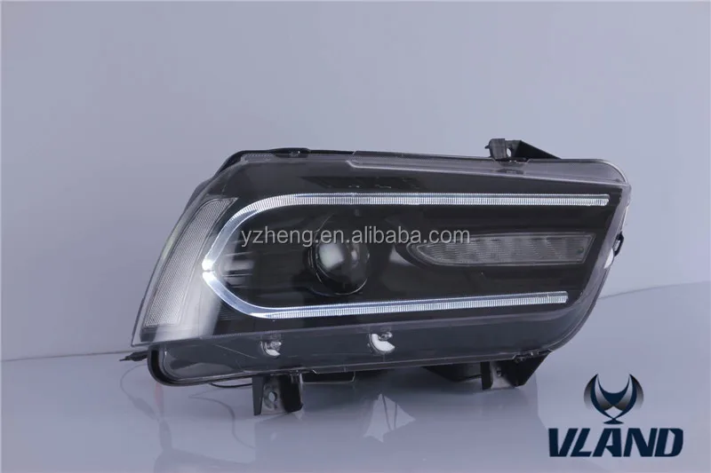 VLAND Car Lamp Factory LED Head Lamp For Dodge Charger 2011-2014 LED DRL Sequential Turn Signal Headlight Plug And Play
