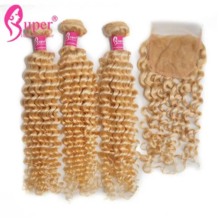 

Brazilian Human 613 Cuticle Aligned Swiss Lace 4x4 Free Part Closure And 3 Bundles Deal Tight Curl Weave