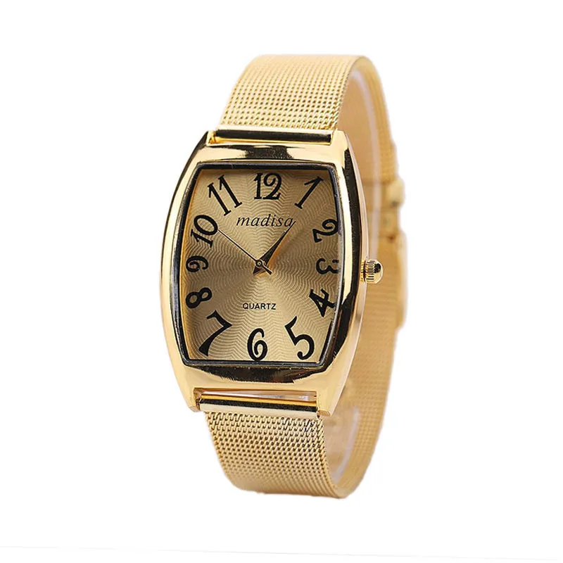 

Fashion Rectangular Head Women Lady Classic Quartz Stainless Steel Wrist Watch Clock Relogio Masculino Felojes Saat