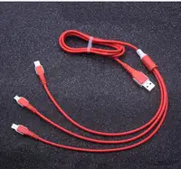 

3 in 1 usb cable v8 Android type-c fast charge three in one cable 1.2 meters cellphone data line