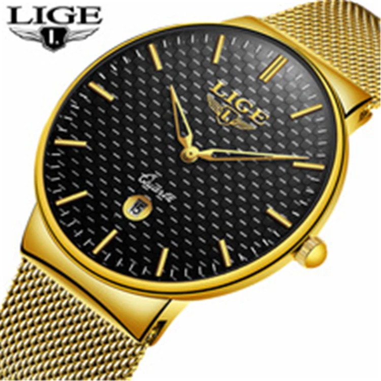 

LIGE 9867 Fashion Mens Watches Top Brand Luxury Ultra Thin Quartz Watch Men Steel Mesh Strap Waterproof Sport Watch, N/a