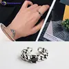 Trendy Sterling Silver Jewelry Plain Double Ball Open Cuff Knuckle Mid Finger Rings