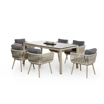 Modern Design Outdoor Dining Furniture Table And Chairs Aluminium Beach