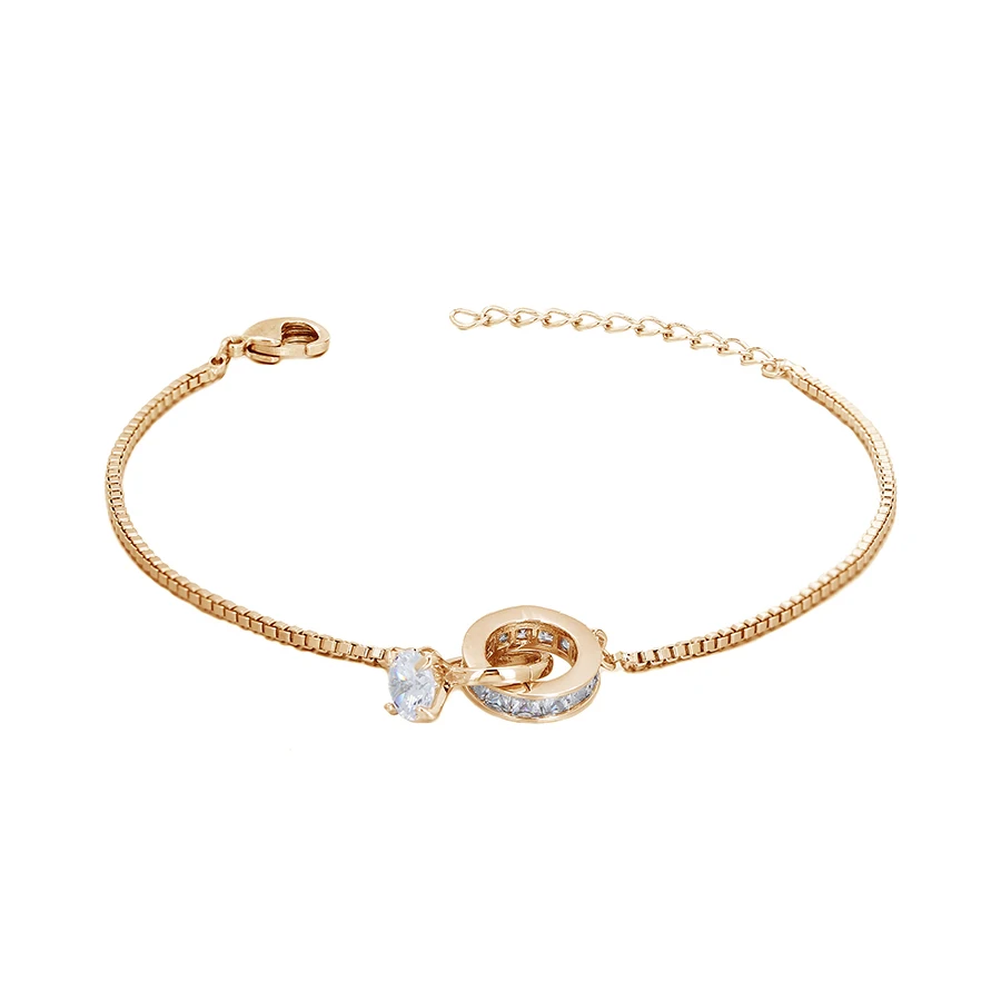 

bracelet-154 Xuping wholesale women gold jewelry pulseras mujer zircons design women bracelet