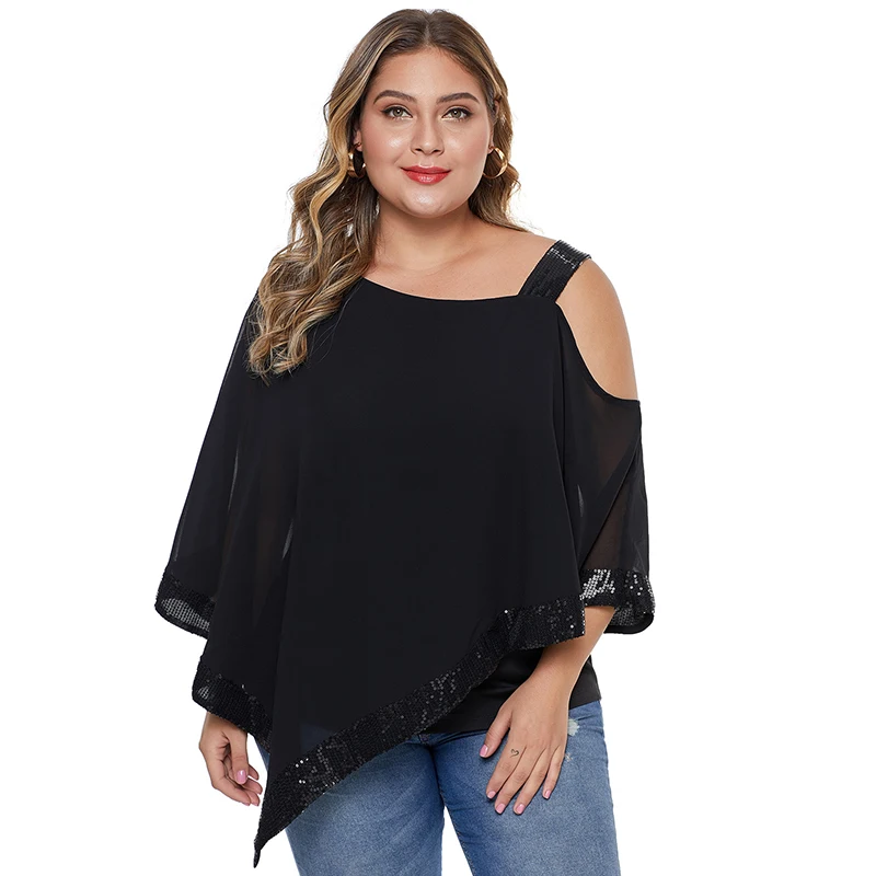 

Latest Arrival Transparent Sleeve Plus Size Fashion Design Lady Blouse, N/a