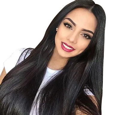 

Wholesale Vendors 100% Brazilian Virgin Human Hair Straight Full Lace Wig With Baby Hair Bleached Knots For Black Women