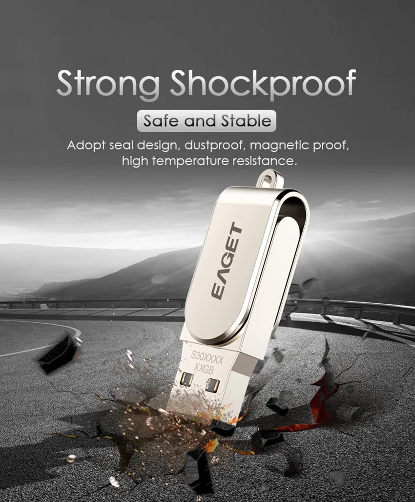 EAGET S30 16/32/64GB USB Flash Drive Memory Stick USB 3.0 Metal Mini Flash Disk Memory Pendrive External Storage - ANKUX.COM