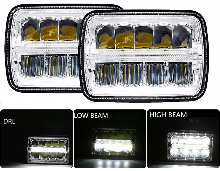 45w/25w 7 Inch Led Rectangular Headlights Lamp For Offroad Trucks - Buy ...