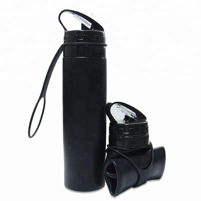 

Customised Private Label BPA Free Squeeze Shaker Bottle Silicone Foldable Collapsible Sport Water Bottle, All colors can be avaliable and custom