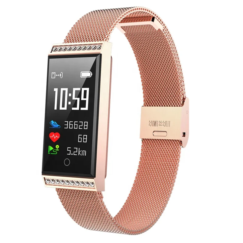 

X11 Smart Bracelet 0.96 Color Screen Ladies Women Smart Watch Diamond Border Design Fitness Tracker Gold Metal Smart Wristband