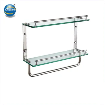 double glass shelf for bathroom